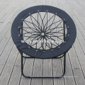 Chaise bungee pliante ronde en maille noire